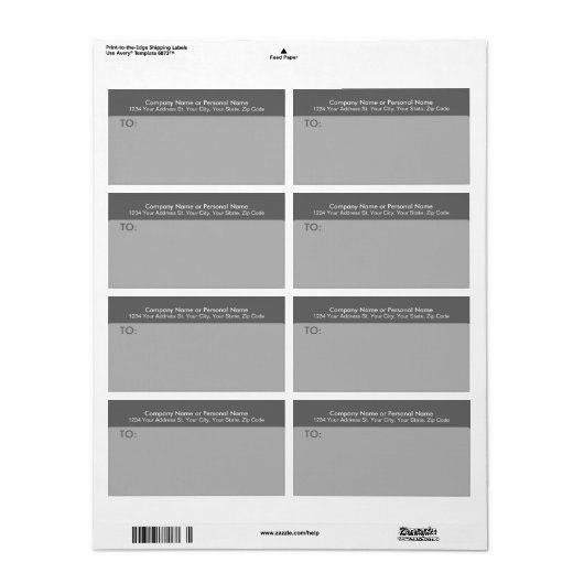 Modernes Gray Business-Mailing-Label (Vorne)