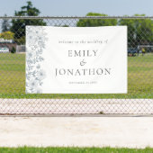 Modernes Gray Florals Herzlich Willkommen beim Hoc Banner (Insitu)