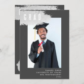 Modernes GRAY GRAY SPLASH Abschluss Foto GRAD Ankündigung (Vorne/Hinten)