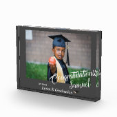 Modernes Gray Herzlichen Glückwunsch JK Grad Ankün Fotoblock (Rechts)