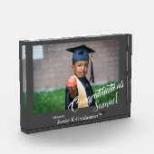 Modernes Gray Herzlichen Glückwunsch JK Grad Ankün Fotoblock (Links)