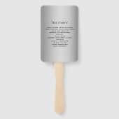 Modernes Gray-Hochzeitsprogramm Fächer (Rückseite)