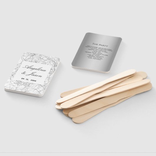 Modernes Gray-Hochzeitsprogramm Fächer (Non-assembled)