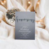 Modernes Gray Metallic Wedding Anniversary Party Einladung