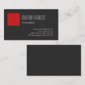 Modernes Gray Red Elegant Stilvoll Visitenkarte (Vorne/Hinten)
