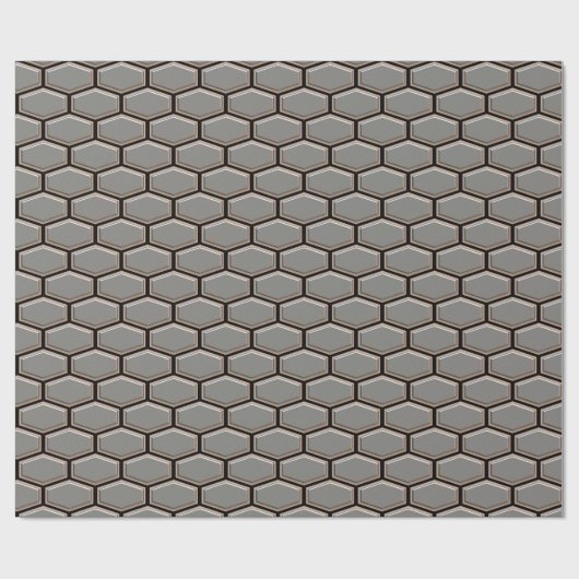 Modernes Gray Sleek Hexagon Handsome Geschenkpapier (Flach)