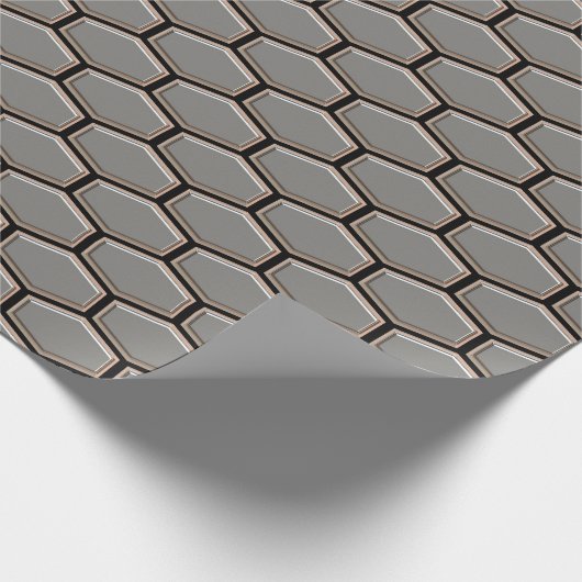 Modernes Gray Sleek Hexagon Handsome Geschenkpapier (Ecke)
