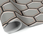 Modernes Gray Sleek Hexagon Handsome Geschenkpapier (Rolleneckpunkt)