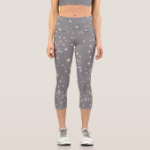 Modernes Gray Terrazzo Capri Leggings (Vorderseite)