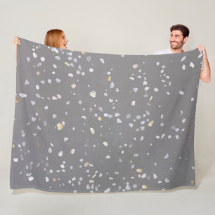 Modernes Gray Terrazzo Fleecedecke