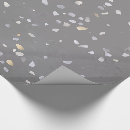 Modernes Gray Terrazzo Geschenkpapier (Ecke)
