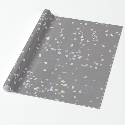 Modernes Gray Terrazzo Geschenkpapier (Ungerollt)