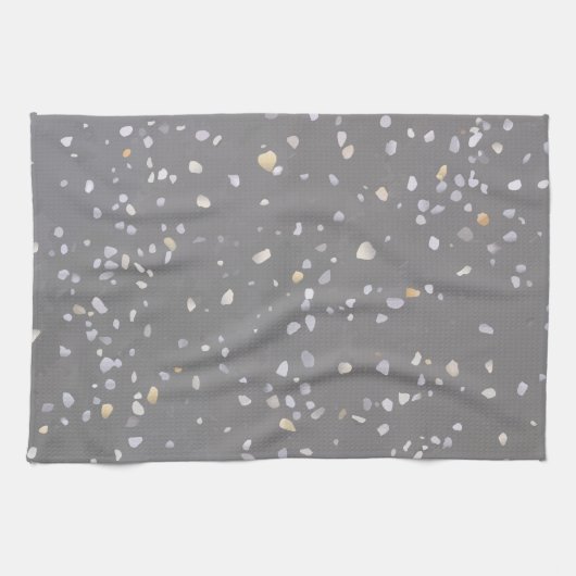 Modernes Gray Terrazzo Geschirrtuch (Horizontal)