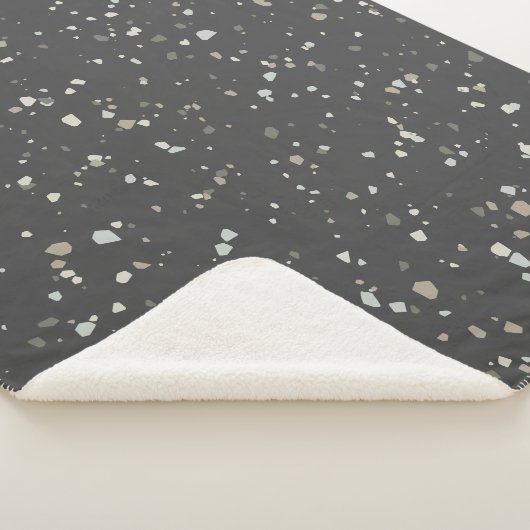 Modernes Gray Terrazzo Muster Sherpadecke (3/4)