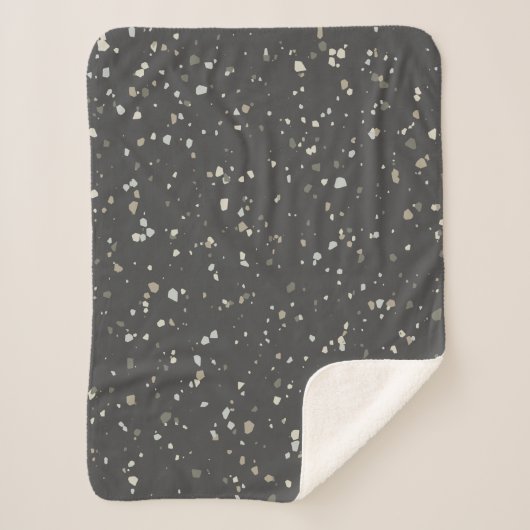 Modernes Gray Terrazzo Muster Sherpadecke (Vorderseite)