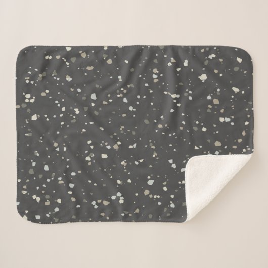 Modernes Gray Terrazzo Muster Sherpadecke (Vorderseite (Horizontal))