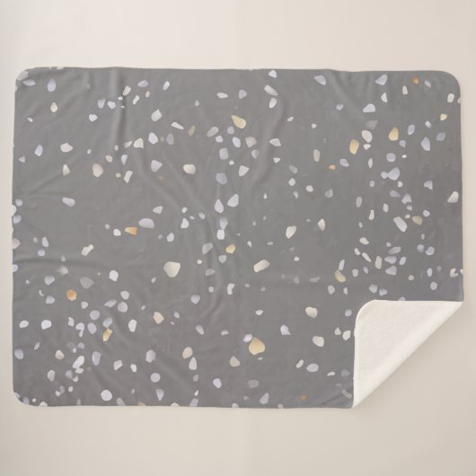Modernes Gray Terrazzo Sherpadecke (Vorderseite (Horizontal))