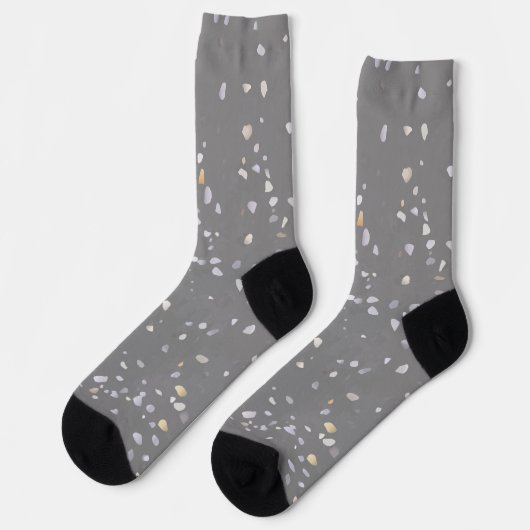 Modernes Gray Terrazzo Socken (Linkes Detail)