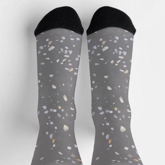 Modernes Gray Terrazzo Socken (Oben)