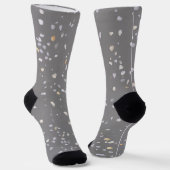 Modernes Gray Terrazzo Socken (Gewinkelt)