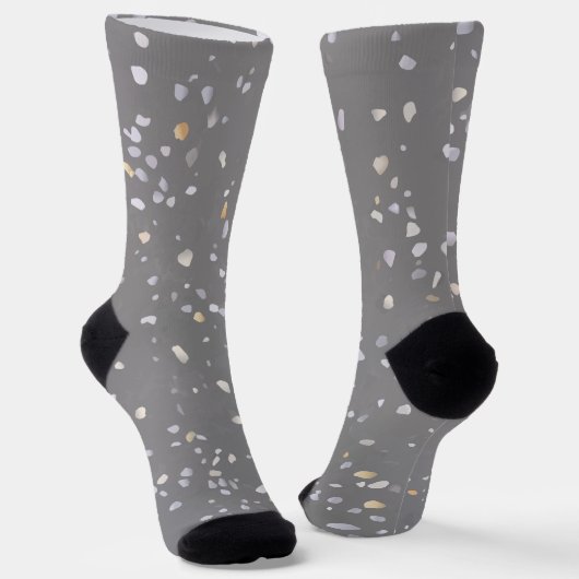 Modernes Gray Terrazzo Socken (Gewinkelt)