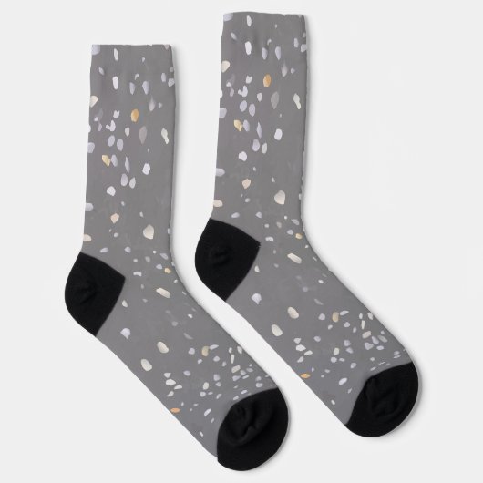 Modernes Gray Terrazzo Socken (Rechts)