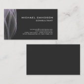 Modernes Gray Wave Muster Abstrakt Elegant Stilvol Visitenkarte (Vorne/Hinten)