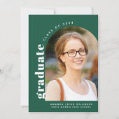 Modernes Green Arch Foto 2024 Abschluss Ankündigung (Vorderseite)