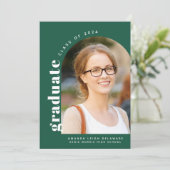 Modernes Green Arch Foto 2024 Abschluss Ankündigung (Stehend Vorderseite)