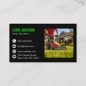 Modernes Green Black Landscaping Lawn Care Logo Visitenkarte (Rückseite)