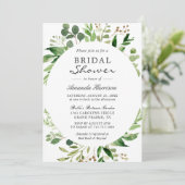 Modernes Green Blätter Foliage Frame Brautparty Einladung (Stehend Vorderseite)