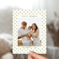 Modernes Green Bow Muster Familienweihnachtsfest W