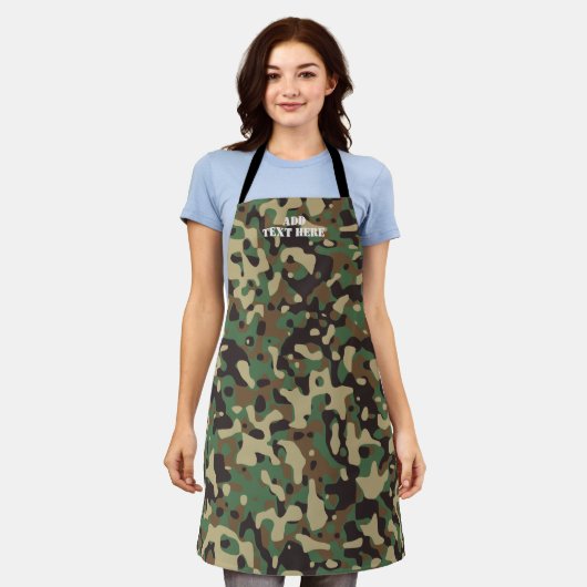 Modernes Green Brown Camouflage Camouflage Muster Schürze (Getragen)