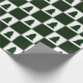 Modernes Green Buffalo Kariertes Weihnachtsbaummus Geschenkpapier (Ecke)