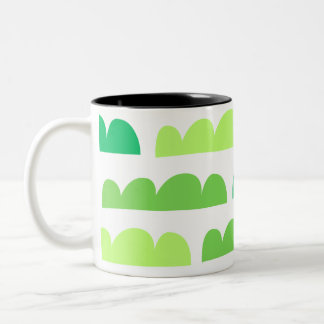 Modernes Green Cloudy Design Zweifarbige Tasse
