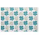 Modernes Green Clover Kleeblatt Zeichnend Muster Stoff (Fat Quarter (45,7 x 55,9 cm))