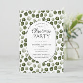 Modernes Green Dots Weihnachts-Party Einladung (Stehend Vorderseite)