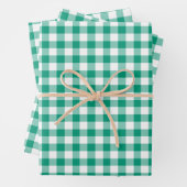 Modernes Green Gingham Karos Pattern Geschenkpapier Set (Beispiel)