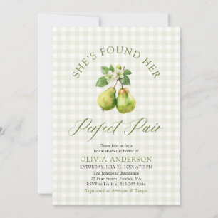 Modernes Green Gingham Perfect Pair Brautparty Einladung