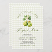 Modernes Green Gingham Perfect Pair Brautparty Einladung (Vorne/Hinten)