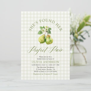 Modernes Green Gingham Perfect Pair Brautparty Einladung