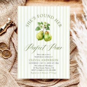 Modernes Green Gingham Perfect Pear Brautparty Einladung