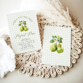 Modernes Green Gingham Perfect Pear Brautparty Einladung