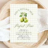 Modernes Green Gingham Perfect Pear Brautparty Einladung
