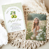 Modernes Green Gingham Perfect Pear Brautparty Einladung