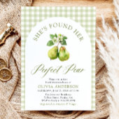 Modernes Green Gingham Perfect Pear Brautparty Einladung
