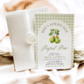 Modernes Green Gingham Perfect Pear Brautparty Einladung