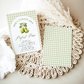 Modernes Green Gingham Perfect Pear Brautparty Einladung