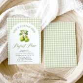 Modernes Green Gingham Perfect Pear Brautparty Einladung