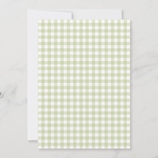 Modernes Green Gingham Perfect Pear Brautparty Einladung (Rückseite)